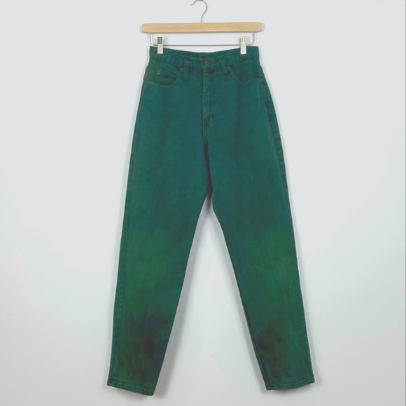 Rare 90s Vintage Lei Forest Green high waisted Jeans - Picture 2 of 9